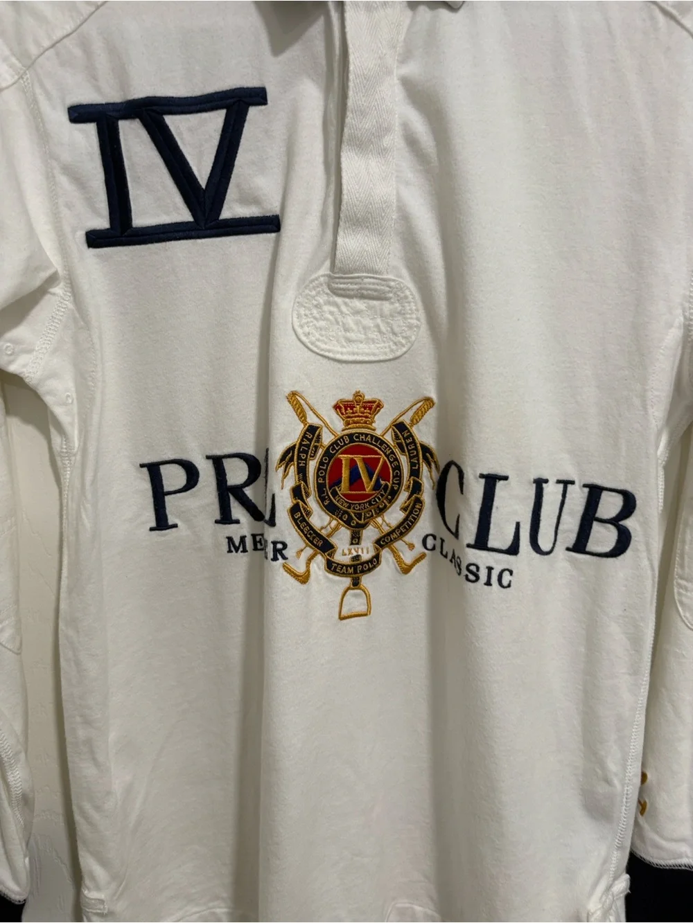 Polo Ralph Lauren vintage White Premium Club Embroidered Rugby Shirt kids 16-18